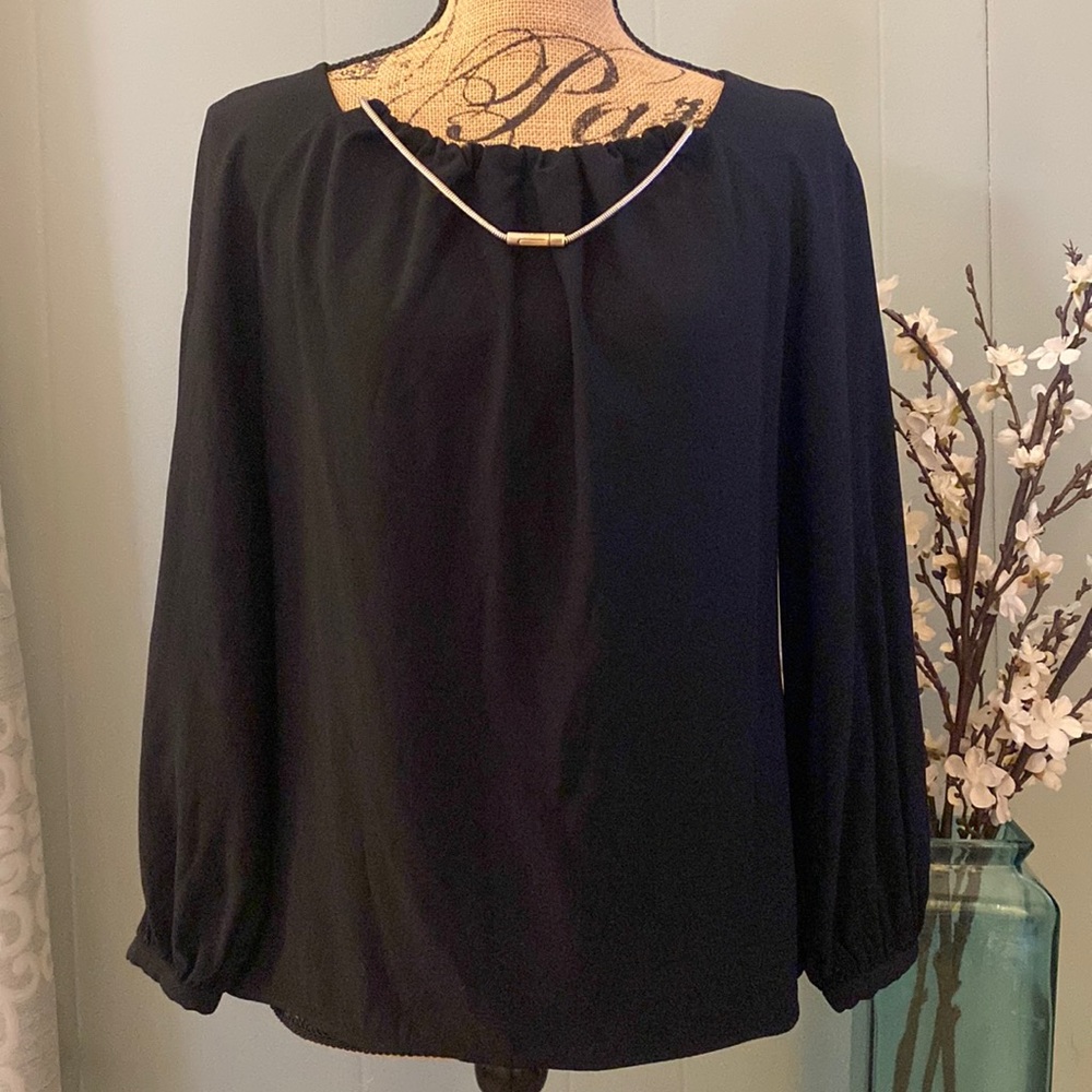 Hugo Boss Blouson Chain Link Necktie Blouse